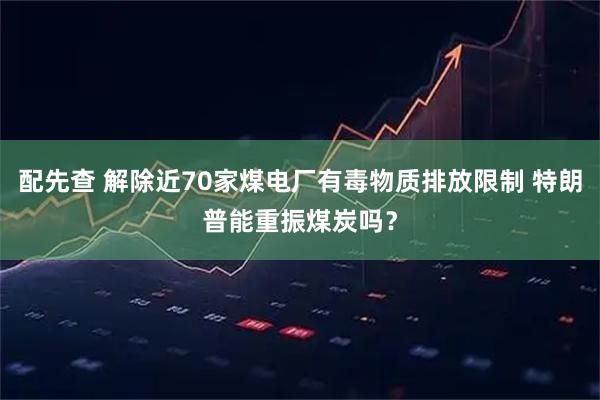 配先查 解除近70家煤电厂有毒物质排放限制 特朗普能重振煤炭吗？